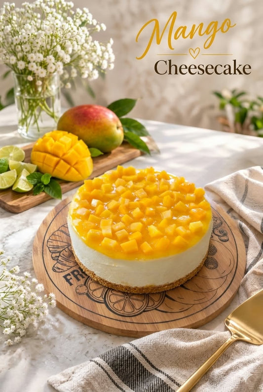 Mango Cheesecake, handcrafted in Calgary by I Bake Cheesecake