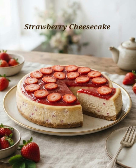 Strawberry Cheesecake, handcrafted in Calgary by I Bake Cheesecake